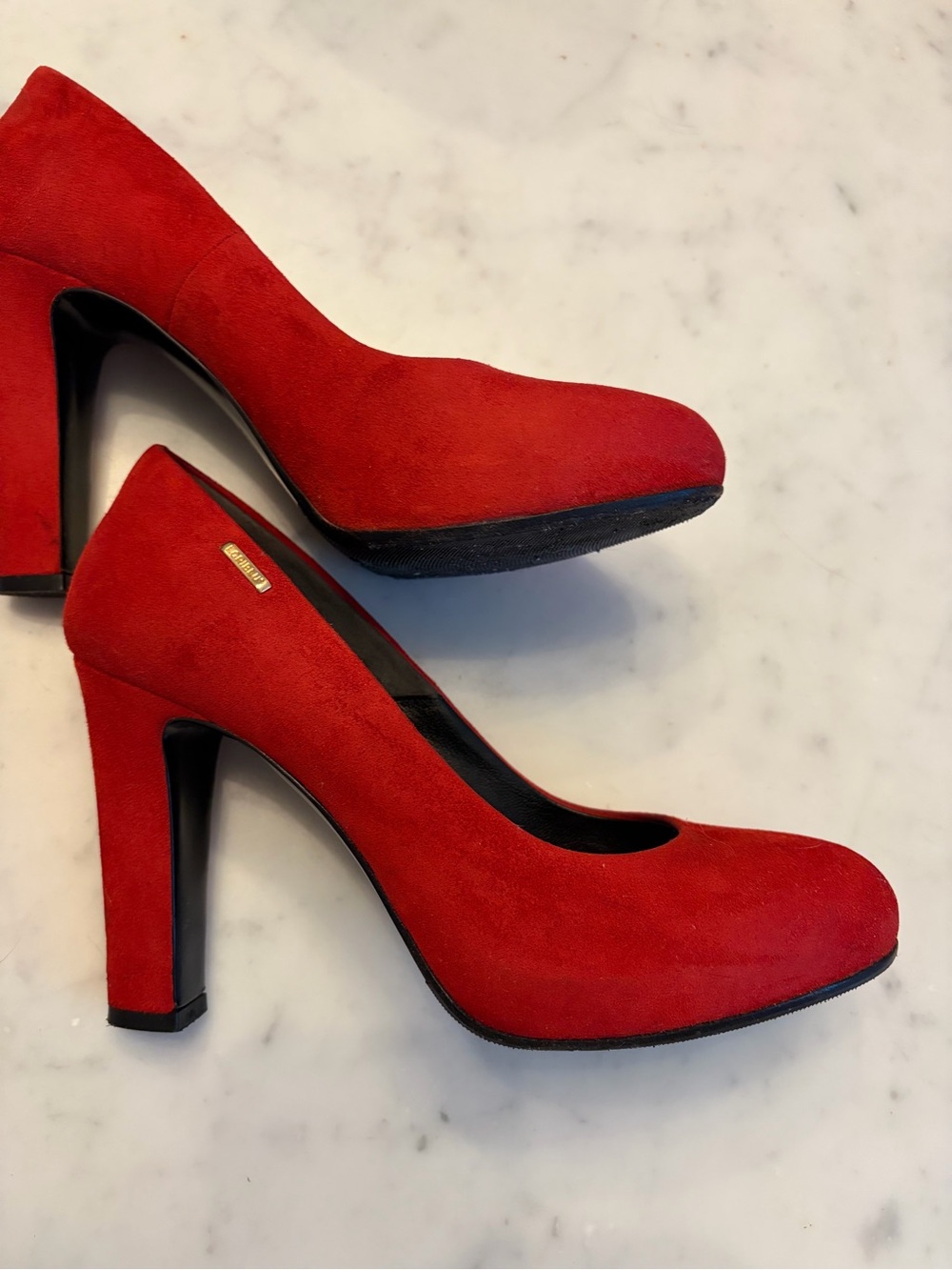 loriblu luxury Italian Designer Red‎ Suede Heels Size 38 - Picture 16 of 16